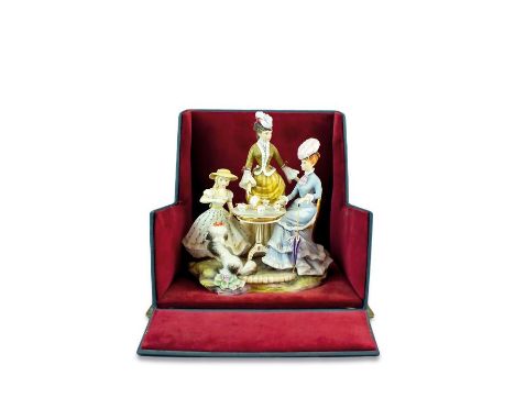 A Royal Worcester group 'The Tea Party' from the Victorian series a limited edition numbered 24 of 250 copies, in box and wit