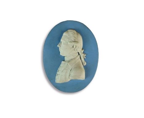 A collection of predominantly Wedgwood blue and white jasperware portrait medallions, 18th-19th century, some modelled by Joh
