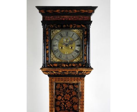 An early 18th century walnut and marquetry longcase clock with associated 11-inch dial and 8-day movement, signed D. Quare, L