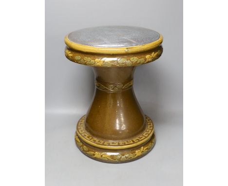 A Japanese ceramic garden seat, 40cm