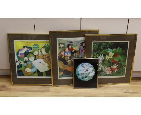 Beryl Cook (1926-2008), three limited edition prints, Fairies &amp; Pixies, Art Class and Poetry Reading, all signed in penci