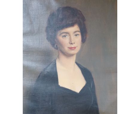 English School c.1960, oil on canvas, Portrait of Coral Pearl Newman, 60 x 50cm