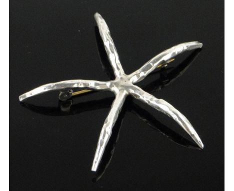 Arts & Crafts silver starfish design brooch,
indistinct hallmarks, 60mm across.