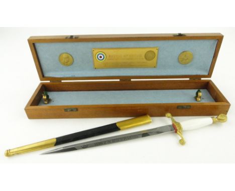 A Battle of Britain Commemorative dagger 
in scabbard by Wilkinson's, cased.