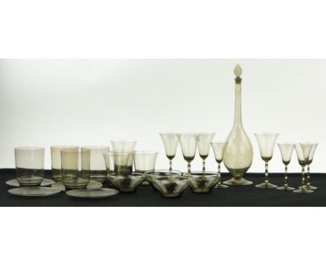 A suite of Orrefors "Astrid" glasses 
by Simon Gate.