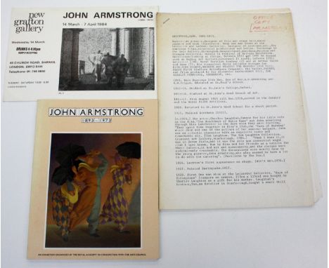 John ARMSTRONG (1893-1973)Two exhibition catalogues.Royal Academy of Arts, 1975 and New Grafton Gallery 1984.Together with a 
