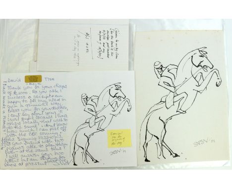 Sven BERLIN (1911-1999)Rearing HorseInk drawingSigned and dated '9230 x 21cmTogether with a letter from Sven Berlin to David 
