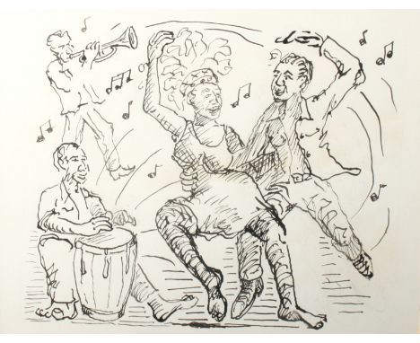 Ian DUNLOP (1945) Dance Ink drawing 25 x 30cm