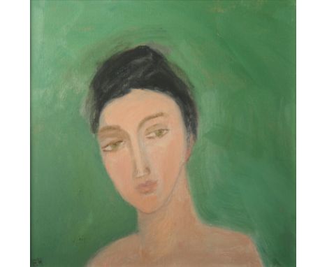 Elizabeth HUNTER (1935) Portrait Oil on canvas Signed and dated 2009 to the back 30 x 30cm