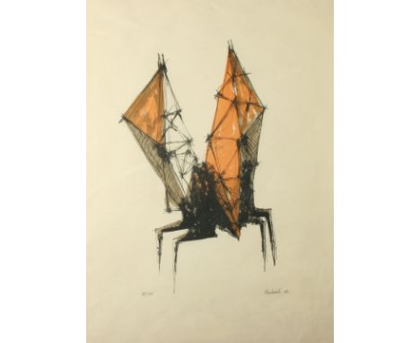 Lynn Russell CHADWICK (1914-2003)Winged Figure Lithograph Signed, dated 1958 and numbered #37/100Paper size 62 x 44cm Conditi