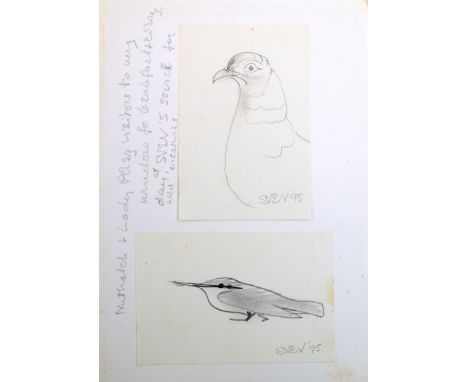 Sven BERLIN (1911-1999)A Nuthatch and a PheasantPencil sketchSigned, inscribed and dated '9510 x 15cm and 15 x 10cmProvenance