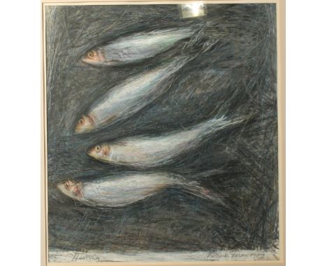 Robert JONES (1943) Herring Mixed media Signed, inscribed and dated 1987 48 x 42cm