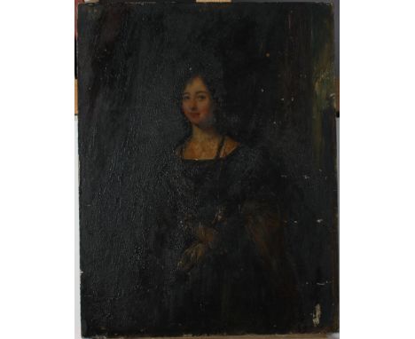 Portrait of a lady Mid 19th Century Oil on panel 45 x 35cm