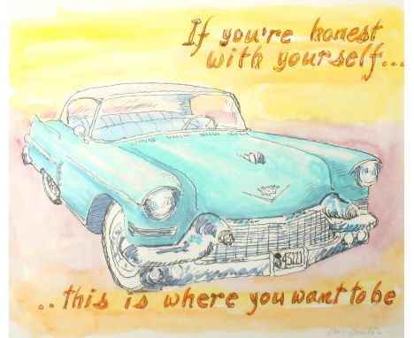 Ian DUNLOP (1945) If You're Honest With Yourself This Is Where You Want To Be Acrylic on paper Signed 28 x 32cm