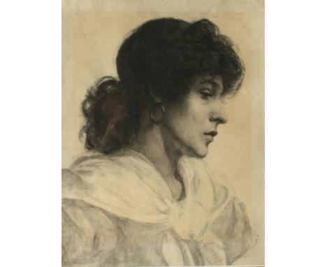 Circle of John Singer SARGENT (1856-1925)Portrait of a Gypsy woman Pencil drawing 43.5 x 33cm Condition report: Sun bleaching