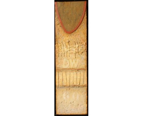 Roy RAY (1936) Pic'in Strings Mixed media Signed, inscribed and dated 2001 to the back 36 x 10cm