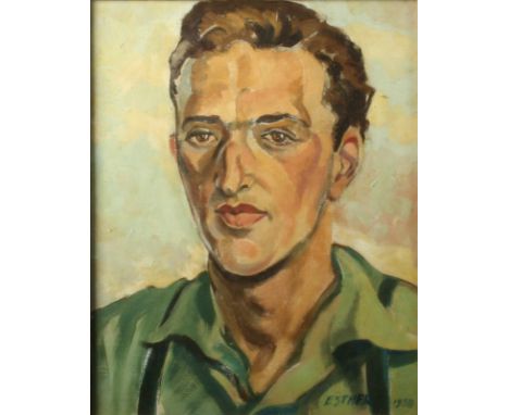 Esther GRAINGER (1912-1990) Portrait of a young man Oil on canvas Signed and dated 1938 50 x 40cm