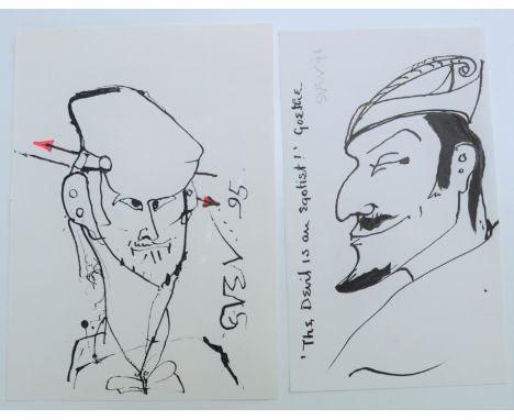 Sven BERLIN (1911-1999)Two ink drawingsSigned, inscribed and dated '96 and '9520.5 x 12cmProvenance:From the David Wilkinson 