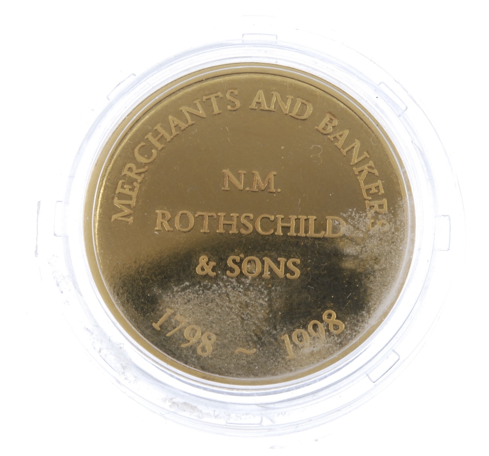 NM Rothschild & Sons, Bankers, Bicentenary 1998, 14ct gold medal