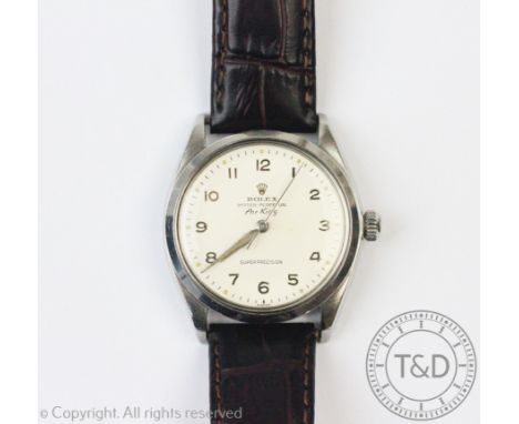 A Rolex Oyster Perpetual Air King, the stainless steel case enclosing white enamel dial with gilt numerals and centre-sweep s