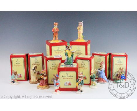 Eleven Royal Doulton Bunnykins, comprising; Boy Skater in blue DB187 1998, limited edition of 958 of 2500, produced exclusive