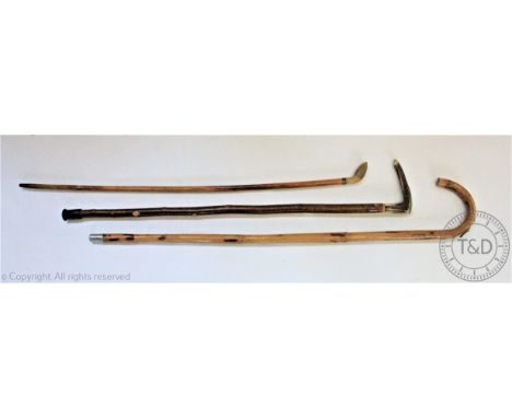 A horse measuring stick, 95cm long, with two walking sticks (3)