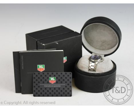 A Tag Heuer Kirium Professional 200m stainless steel ladies bracelet watch, ref. WL131A, with blue mother of pearl dial with 