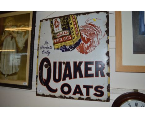A Quaker Oats enamel sign (AF)