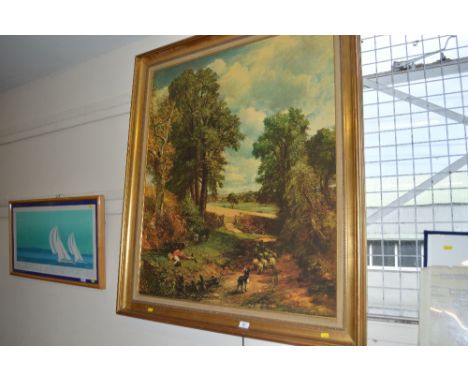 A large gilt framed print 
