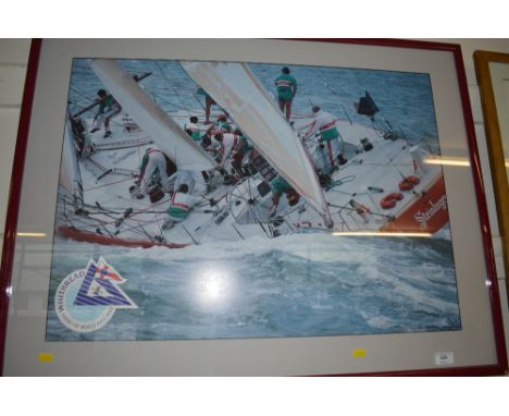 A framed print 'Whitebread Around the World Race, 1989'