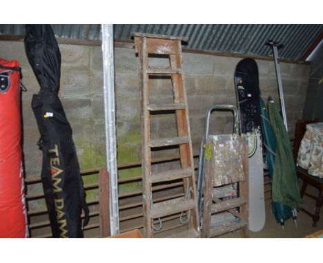 A wooden step ladder