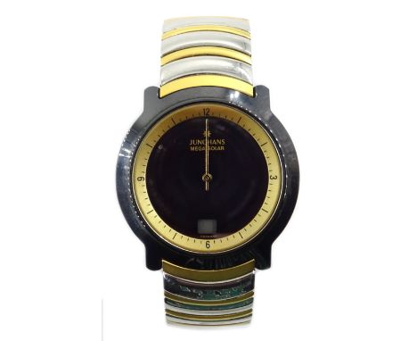 Junghans Mega Solar black ceramic gentleman's wristwatch, with additional links and instruction manual Condition Report Click