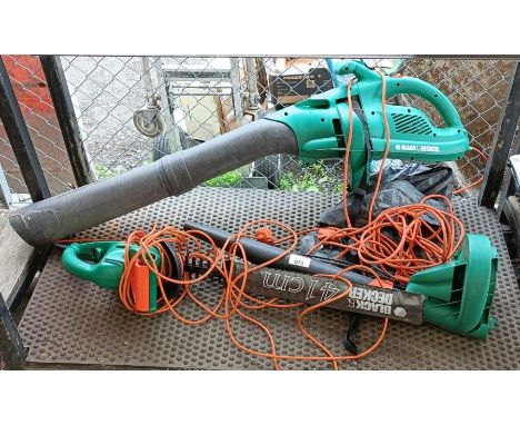 Black &amp; Decker electric leaf blower, electric hedge trimmer + 1 other item