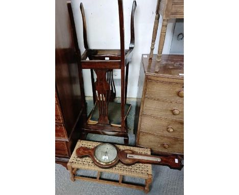Hereford Barometer, woven stool and 2 dining chairs
