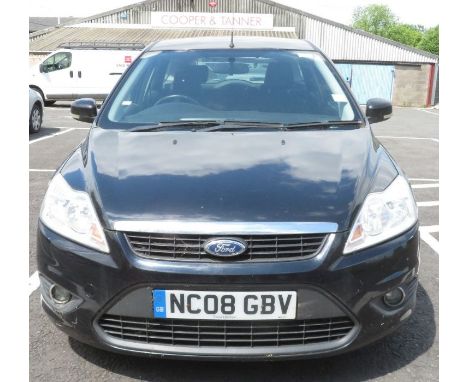 Black Ford Focus TD 115 estate, 1753cc diesel engine, Reg NC08 GBV, first registered 10/6/08, mileage 62557, no MOT, V5C, 2 k