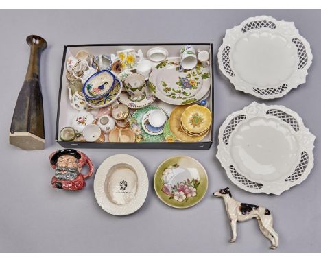 Miscellaneous miniature Royal Doulton, Royal Worcester, Foley and other pottery and porcelain, late 19th c and later Many ite