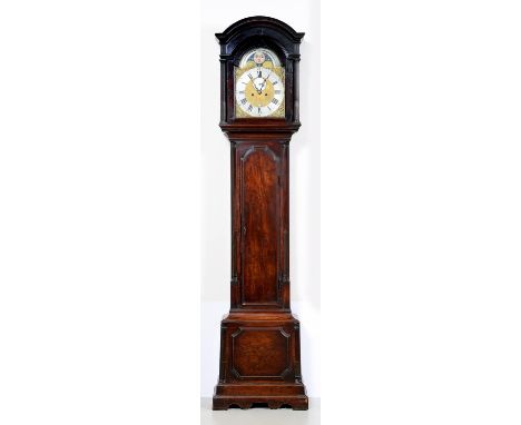 A George III mahogany eight day longcase clock, John Uffington, London, the breakarched dial with matted centre, date apertur