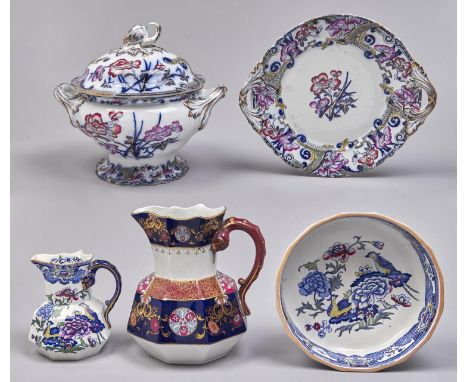 A Thomas Dimmock &amp; Co Argyll pattern earthenware soup tureen, cover and stand, c1835-59, 32cm h, printed mark, a G L Ashw