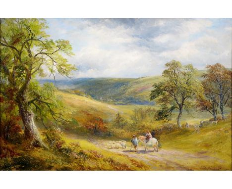George Turner (1841-1910) - Homeward Bound, signed, oil on canvas, 49.5 x 74.5cm Unlined, small approx. 1cm tear upper centre