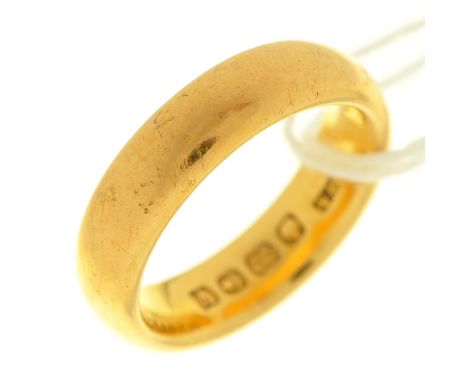 A 22ct gold wedding ring, Birmingham 1920, 9.4g, size J½ Light wear scratches