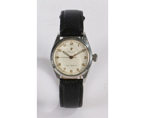 Rolex Oyster Shock Resisting gentleman's stainless steel wristwatch, case no. 116351, circa 1955, the signed white dial with 