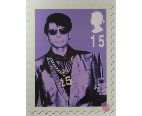 Shepard Fairey (Obey, b. 1970-) - ‘Killer Best of British Stamps’
Pencil signed limited edition print, 3/12, 60x47cm, framed 