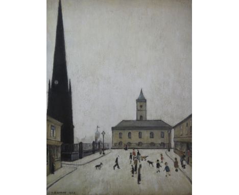 Laurence Stephen Lowry R.A. (British 1887-1976) - ‘The Old Townhall and St Hilda’s Church Middlesborough’
Numbered print, 485