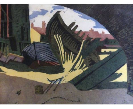 Leslie George Davie (1909-1999) - ‘Beyond the Bridge’
Pencil signed limited edition print 8/12, 35.5x44cm, unframed 