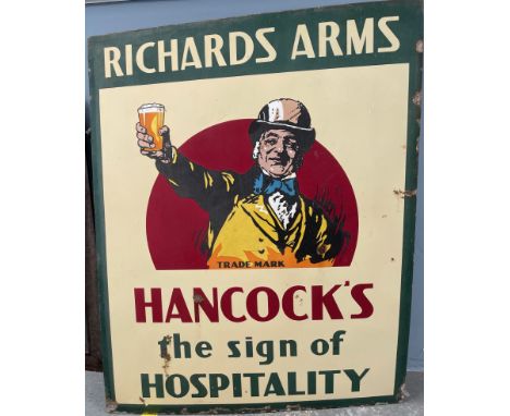 An enamel sign for the "Richards Arms", for Hancock's the Sign of Hospitality, 112cm x 90cm
