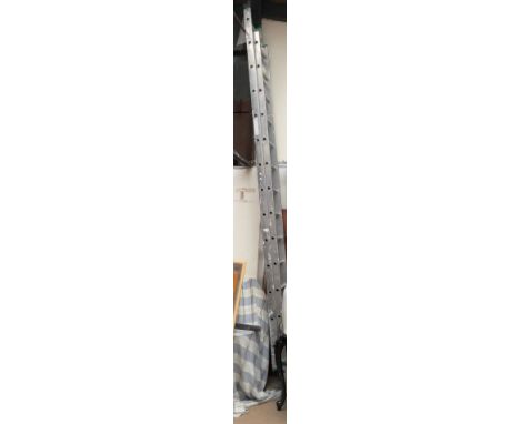 An aluminium extending ladder