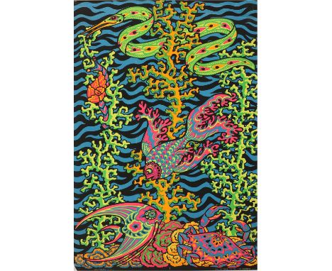 An American psychedelic blacklight poster,1968, titled 'Coral Reef', designed by Orlando Macbeth, lithograph in colours, publ