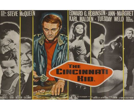'The Cincinnati Kid', 1965, A British quad movie lithograph poster, for the film starring Steve McQueen and Anne-Margaret,76 