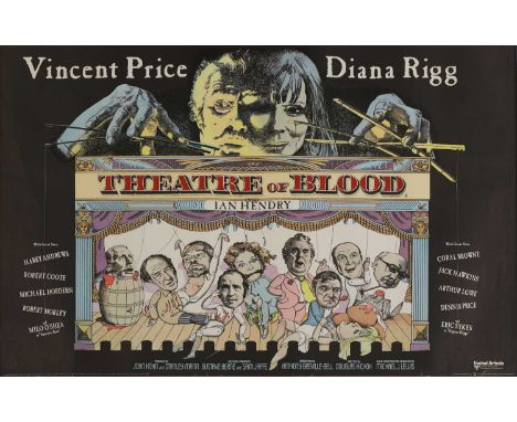 'Theatre of Blood', 1973 , a British quad lithograph poster for the horror film starring Vincent Price and Diana Rigg,76 x 10