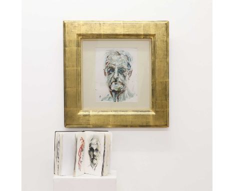 ▴ John Williams (b.1961)Self-portraitsigned 'John Williams' l.r., dated '16' l.l., acrylic on paper28 x 22.5cm,together with 